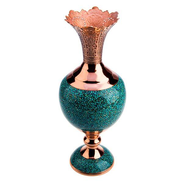 latin marxistisk kurve Persian Turquoise Flower Vase Royal Design - Shop Iran Art