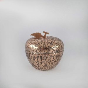 Engraving on Cooper Plated Candy Dish, Apple Design 11