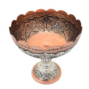 Persian Hand Engraved Traditional Copper Candy Dish, Eden Design 6