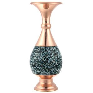 Persian Turquoise Flower Vase, Small Paradise Design 5