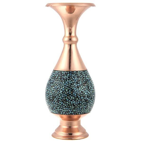 Persian Turquoise Flower Vase, Small Paradise Design 3