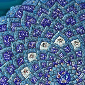 Minakari Persian Enamel Wall Plate Colorful Design 4