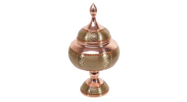 Persian Marquetry Khatam Kari Candy Dish Copper Diamond Design 3