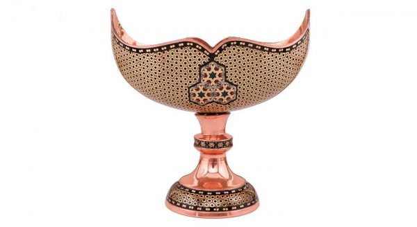 Persian Marquetry Khatam Kari Chalice Copper Diamond Design 2