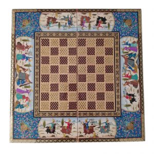 Persian Marquetry Khatam Kari Chess and Backgammon Board King Design 15