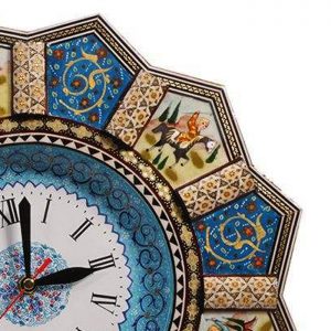 Persian Marquetry Khatam Kari Queen Rose Wooden Wall Clock 7