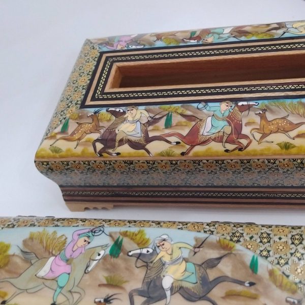 Persian Marquetry Spoon & Fork Box and Tissue Box Set, Eastern Design 5