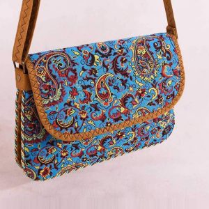 photo of Termeh Luxury Small Shoulder Bag, Blue Texture 4