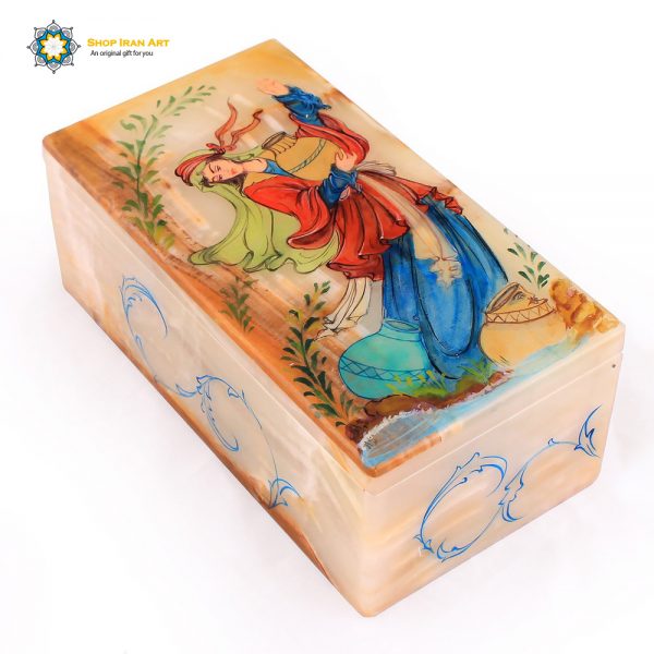 Persian Marble Box Master of Music Painting 1