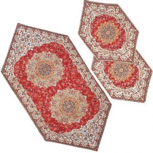 Termeh Luxury Tablecloth, Red Design (4 PCs) 6