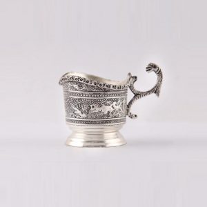 Persian Hand Engraved Tea Set with on Bronze, Eden Design 11