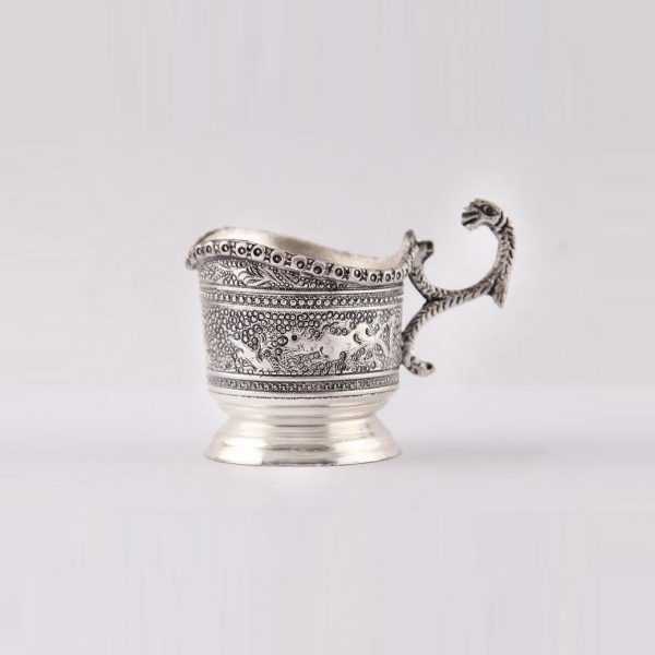 Persian Hand Engraved Tea Set with on Bronze, Eden Design 4