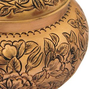 Hand Engraving on Cooper Candy Dish, Flower Design 8