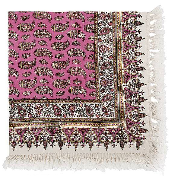 Persian Qalamkar ( Tapestry ) Tablecloth, Pink Design 3