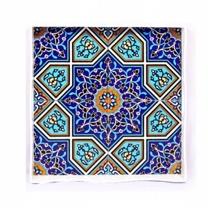 Bandeja de azulejos persa, diseño azul profundo 8