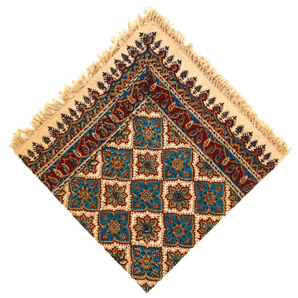 Tapiz persa (Ghalamkar) mantel, diseño de ladrillos 3