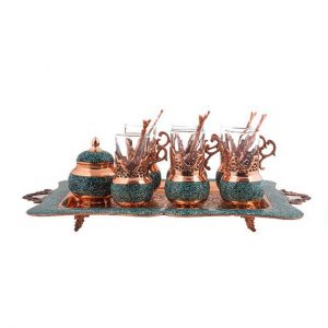 Turquoise Tea Set on Copper, Royal Design 7