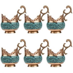 Turquoise Tea Set on Copper, Royal Design 8