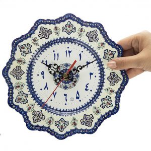 Handmade Minakari Wall Clock, Persian Numbers 11