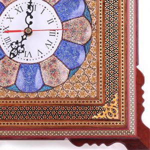 El reloj de pared hecho a mano, Minakari mezcló Khatam-kari 6