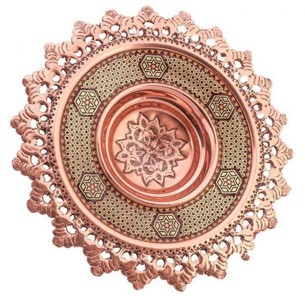 Copper Candy Dish, Diamond Design 4