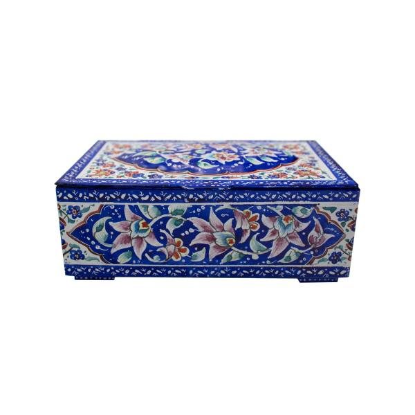 Handcrafted Jewelry Box, Blue Design 3