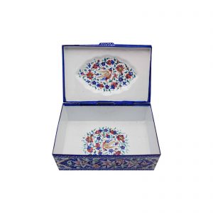 Handcrafted Jewelry Box, Blue Design 6