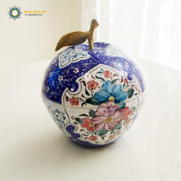 Minakari Persian Enamel Candy Dish, Apple Design 12
