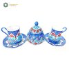 Minakari Persian Enamel Tea Cup Service+Sugar Bowl, Eco Design 1
