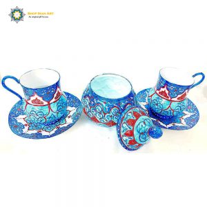 Minakari Persian Enamel Tea Cup Service+Sugar Bowl, Eco Design 6