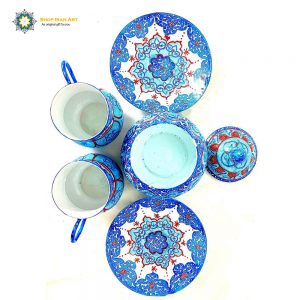 Minakari Persian Enamel Tea Cup Service+Sugar Bowl, Eco Design 7