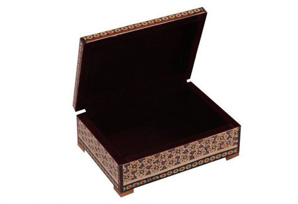 Persian Marquetry Khatam Kari Miniature Jewelry Box Flower Pure Design 4