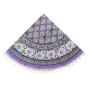 Persian Qalamkar ( Tapestry ) Tablecloth, Purple Design 7