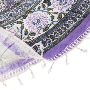 Persian Qalamkar ( Tapestry ) Tablecloth, Purple Design 8