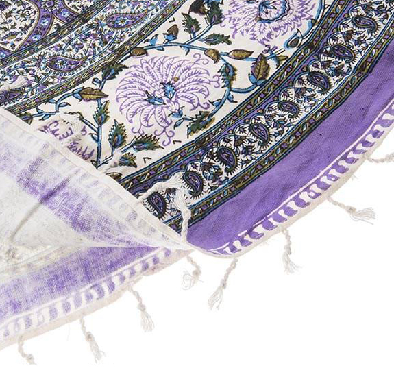 Persian Qalamkar ( Tapestry ) Tablecloth, Purple Design 5