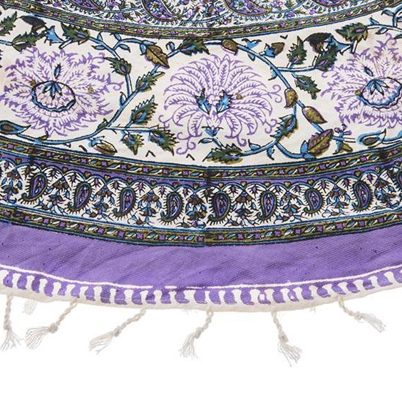Persian Qalamkar ( Tapestry ) Tablecloth, Purple Design 3