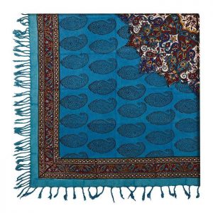 Persian Tapestry ( Qalamkar ) Tablecloth, Ocean Design 7
