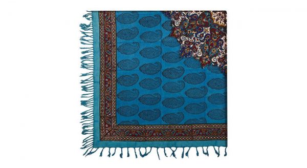 Persian Tapestry ( Qalamkar ) Tablecloth, Ocean Design 5