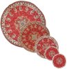 Termeh Luxury Tablecloth, Red Atlas Design (5 PCs) 1