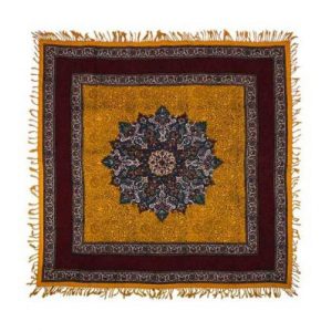 Persian Tapestry ( Qalamkar ) Tablecloth, Gold Design