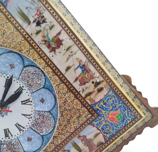 Khatam Kari Wooden Wall Clock, The Legends Design 6