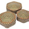 Persian Marquetry Candy Boxes, Flower Shape (3 parts set) 2
