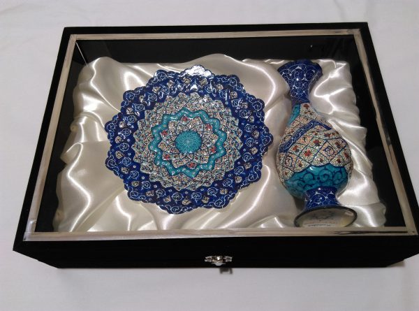 Minakari Persian Enamel Plate and pot set 2