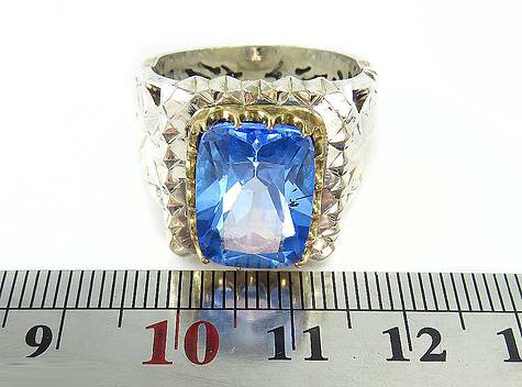 Topaz Gemstone & Silver Ring, King Design 5