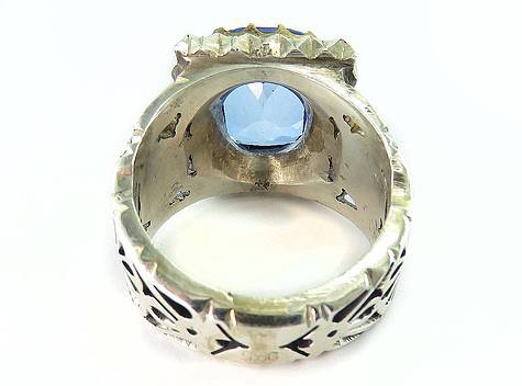 Topaz Gemstone & Silver Ring, King Design 6