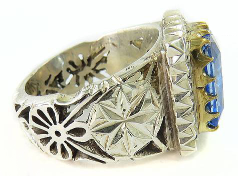 Topaz Gemstone & Silver Ring, King Design 7