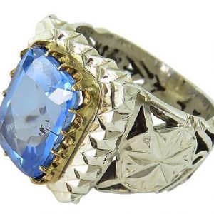 Topaz Gemstone & Silver Ring, King Design 14