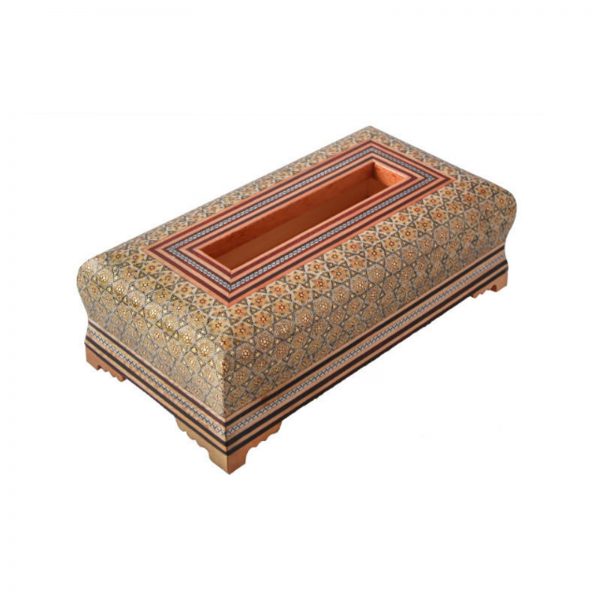 Persian Marquetry Khatam Kari Tissue Box, Diamond Design 3