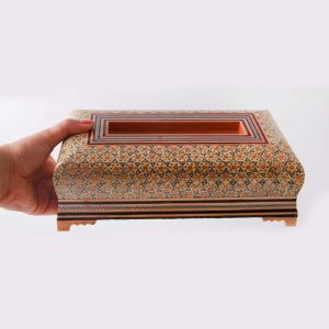 Persian Marquetry Khatam Kari Tissue Box, Diamond Design 11