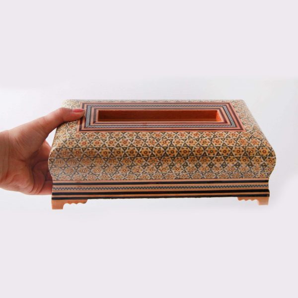 Persian Marquetry Khatam Kari Tissue Box, Diamond Design 5